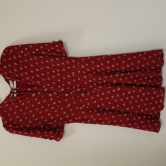 Reformation Baby Doll Floral print Mini Dress Viscose Red Romantic Size 10 - Picture 13 of 17